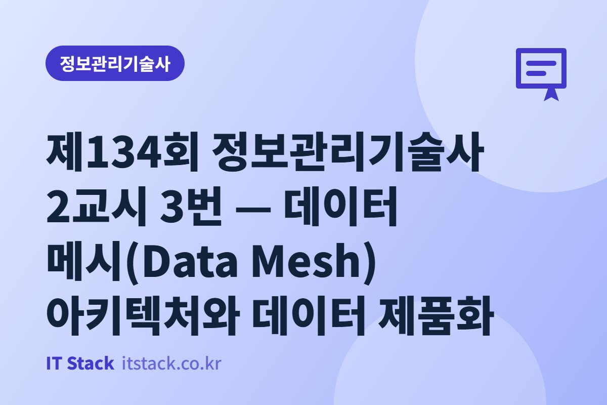 제134회 정보관리기술사 2교시 3번 — 데이터 메시(Data Mesh) 아키텍처와 데이터 제품화