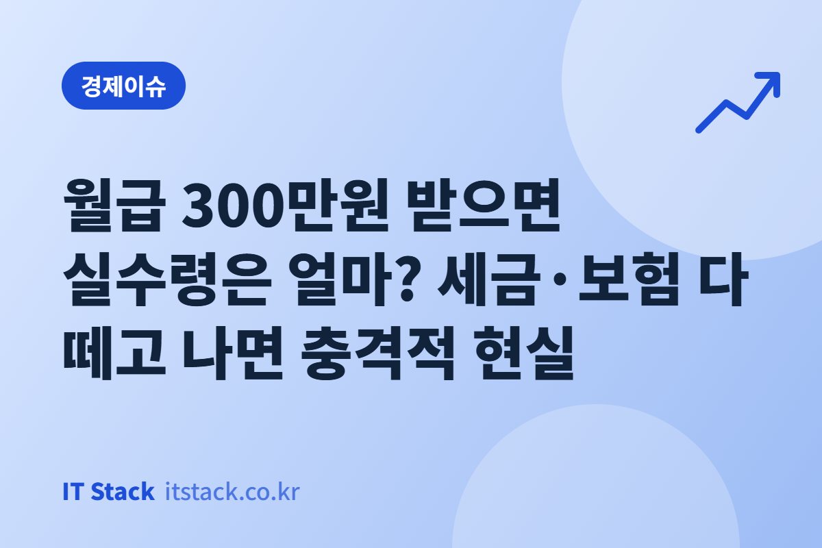 월급 300만원 받으면 실수령은 얼마? 세금·보험 다 떼고 나면 충격적 현실