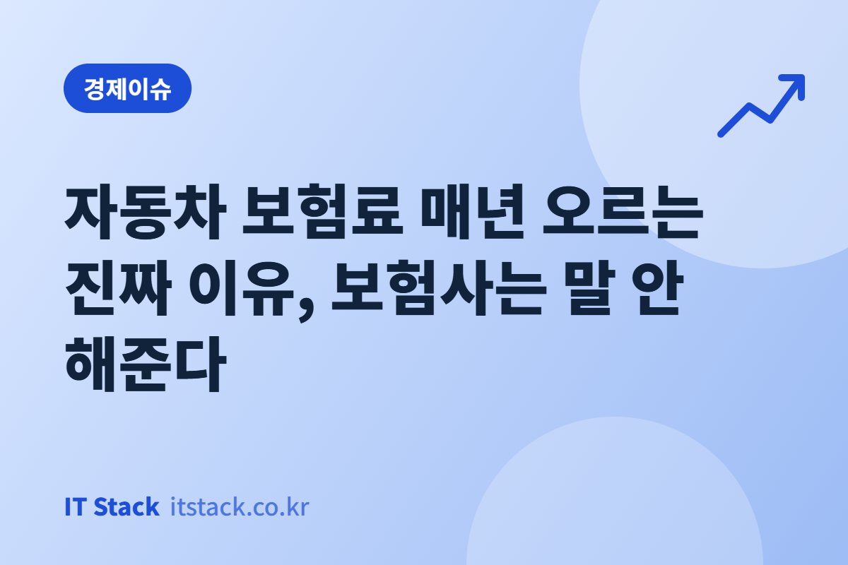 자동차 보험료 매년 오르는 진짜 이유, 보험사는 말 안 해준다