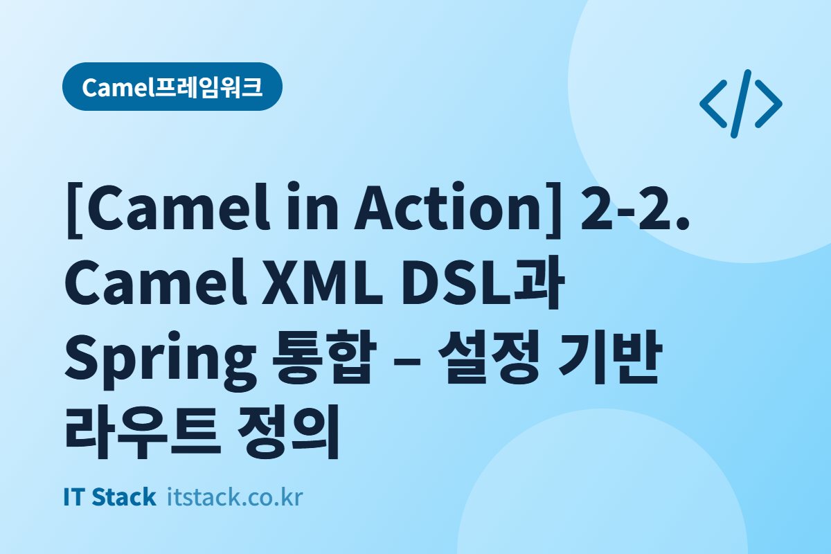 [Camel in Action] 2-2. Camel XML DSL과 Spring 통합 – 설정 기반 라우트 정의