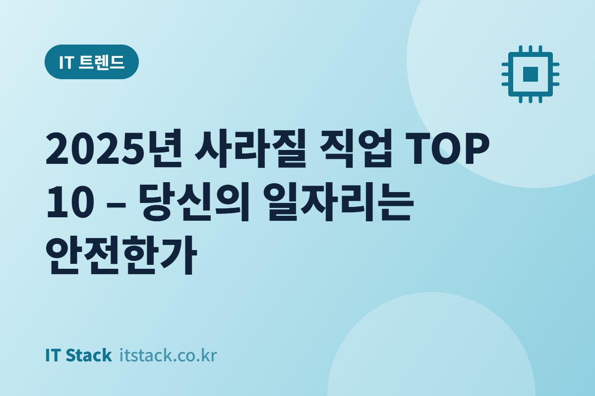 2025년 사라질 직업 TOP 10 – 당신의 일자리는 안전한가