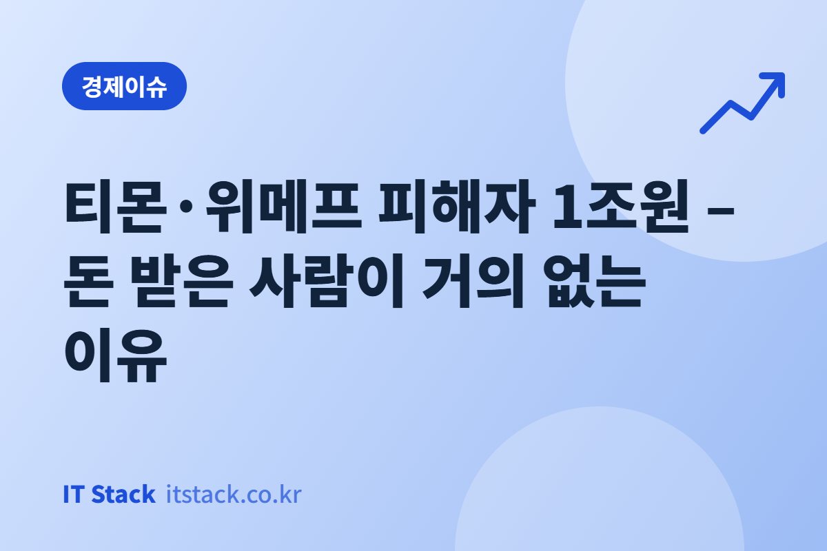 티몬·위메프 피해자 1조원 – 돈 받은 사람이 거의 없는 이유