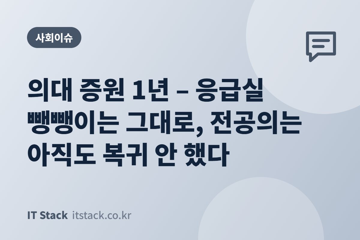 의대 증원 1년 – 응급실 뺑뺑이는 그대로, 전공의는 아직도 복귀 안 했다