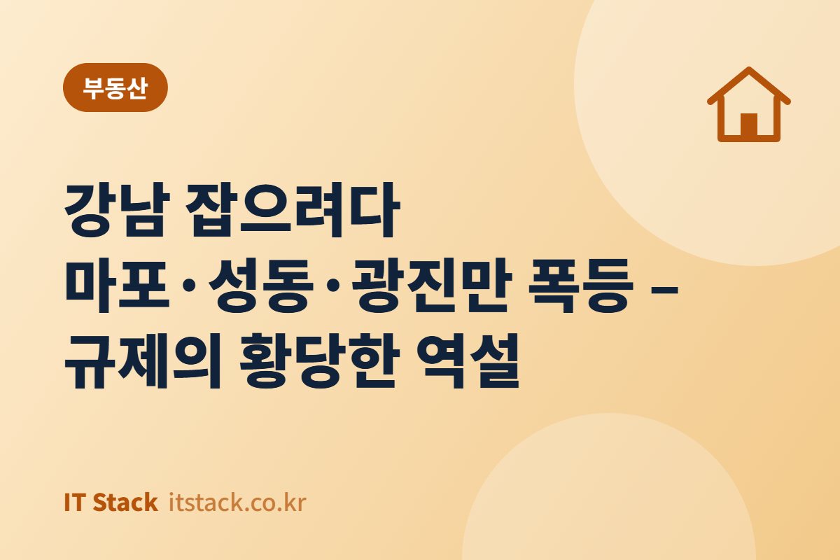 강남 잡으려다 마포·성동·광진만 폭등 – 규제의 황당한 역설
