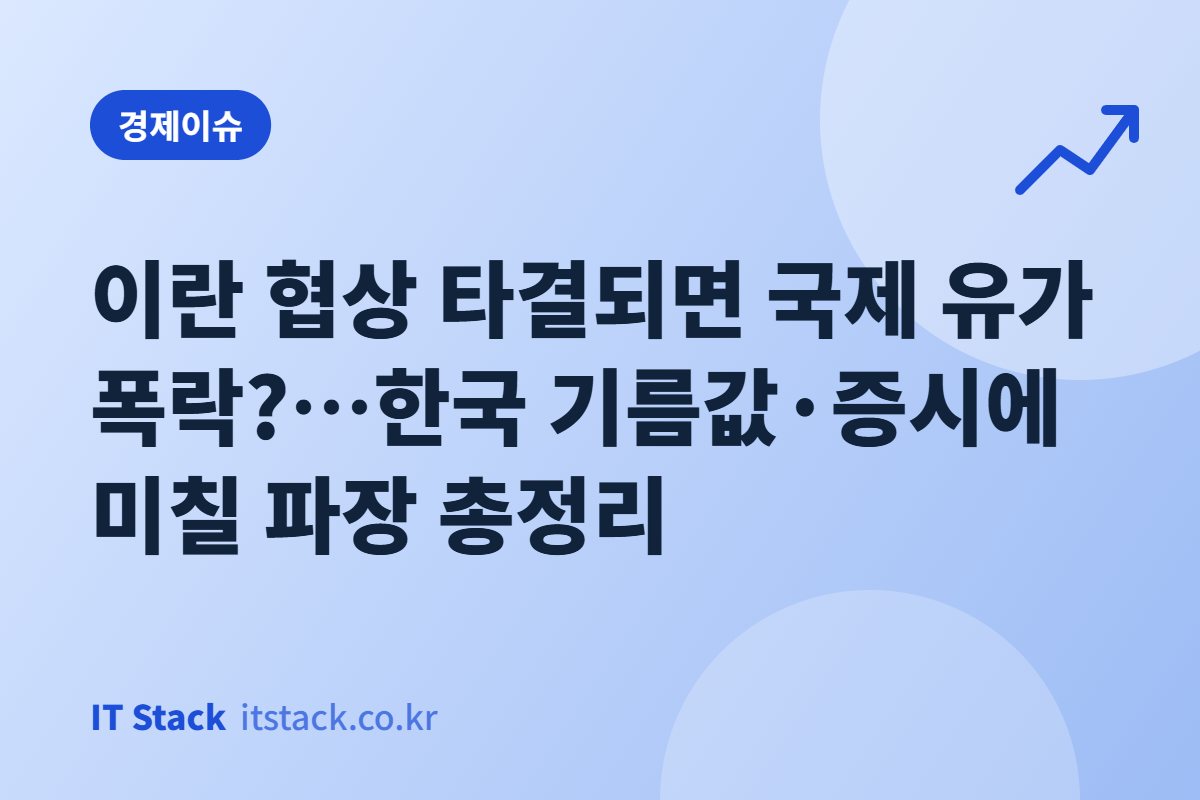 이란 협상 타결되면 국제 유가 폭락?…한국 기름값·증시에 미칠 파장 총정리