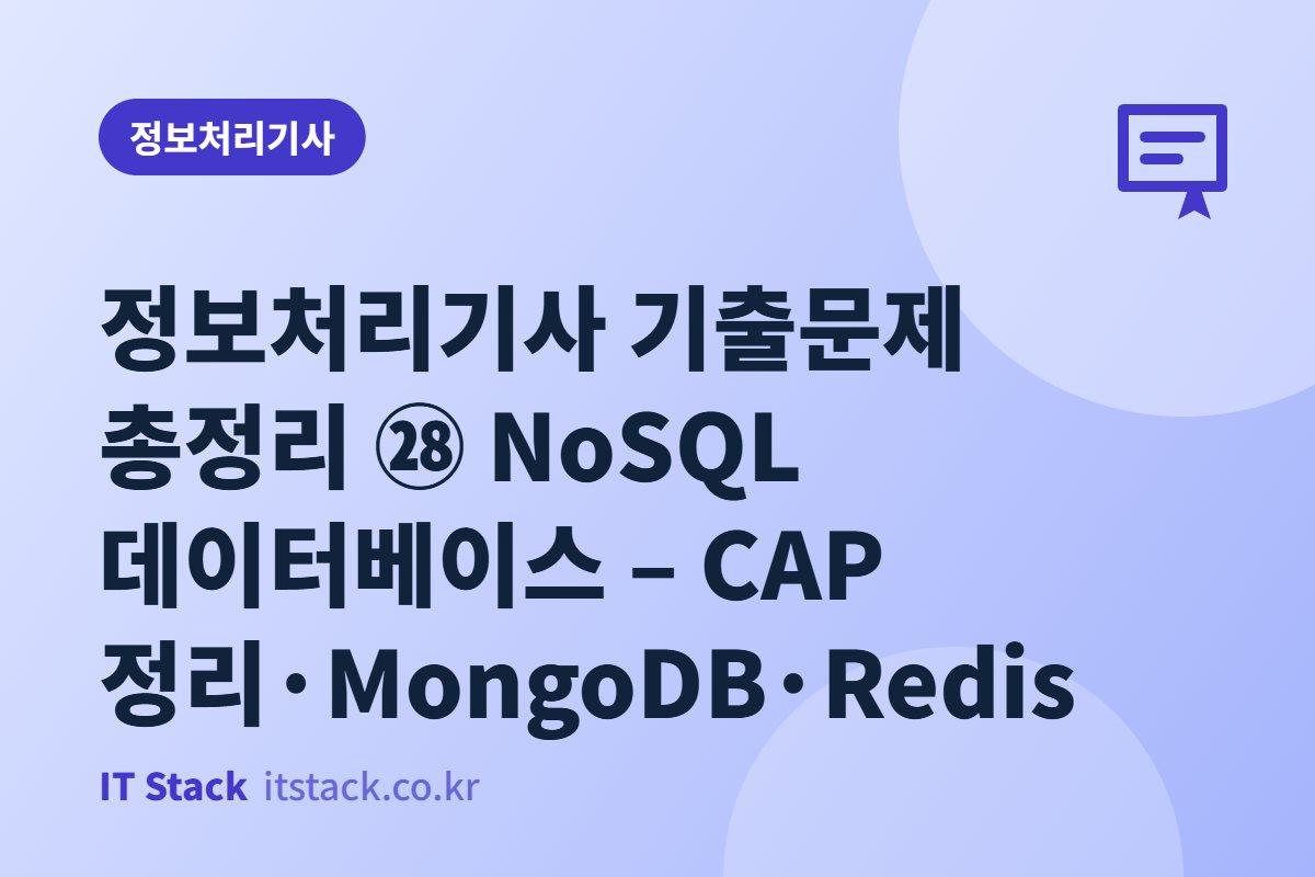 정보처리기사 기출문제 총정리 ㉘ NoSQL 데이터베이스 – CAP 정리·MongoDB·Redis