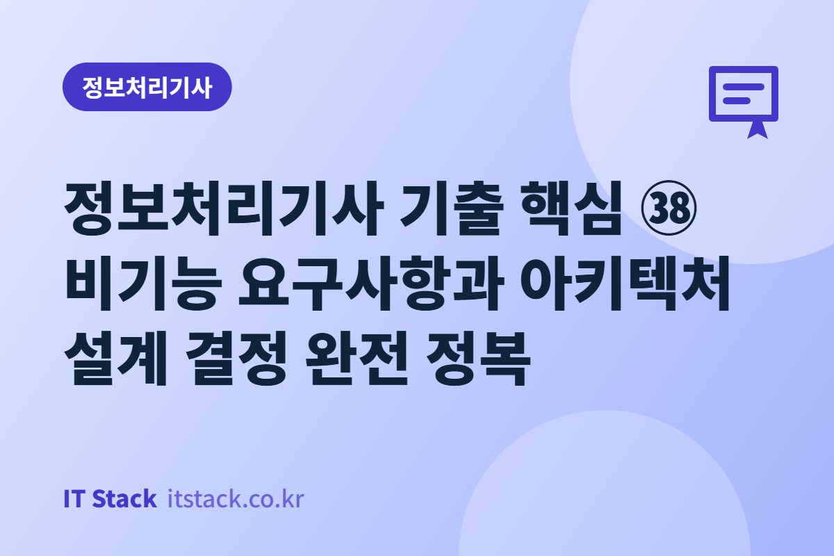 정보처리기사 기출 핵심 ㊳ 비기능 요구사항과 아키텍처 설계 결정 완전 정복