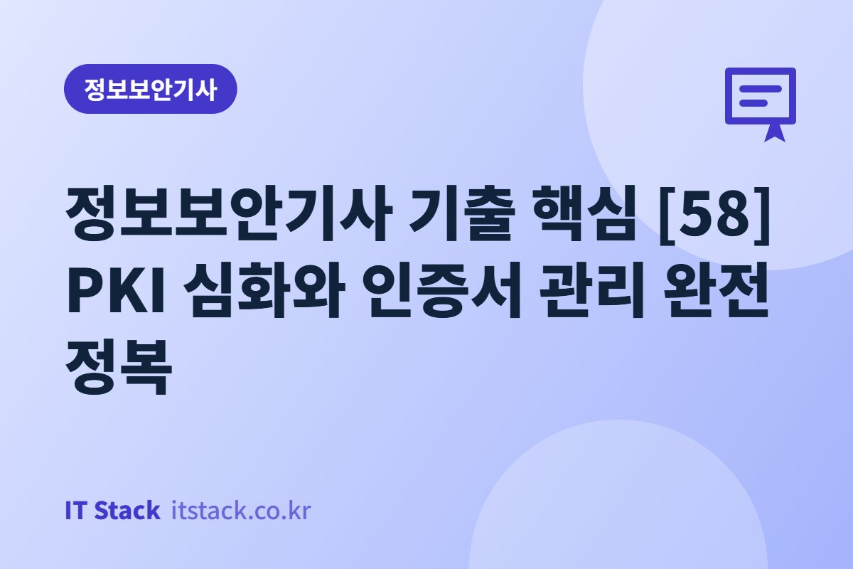정보보안기사 기출 핵심 [58] PKI 심화와 인증서 관리 완전 정복