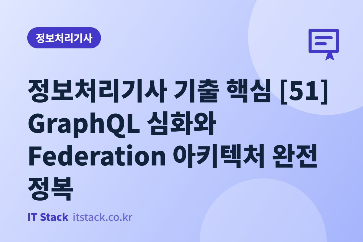 정보처리기사 기출 핵심 [51] GraphQL 심화와 Federation 아키텍처 완전 정복