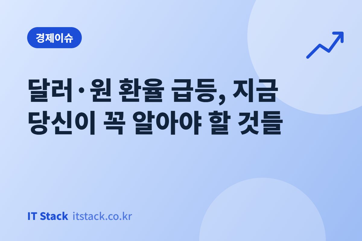 달러·원 환율 급등, 지금 당신이 꼭 알아야 할 것들