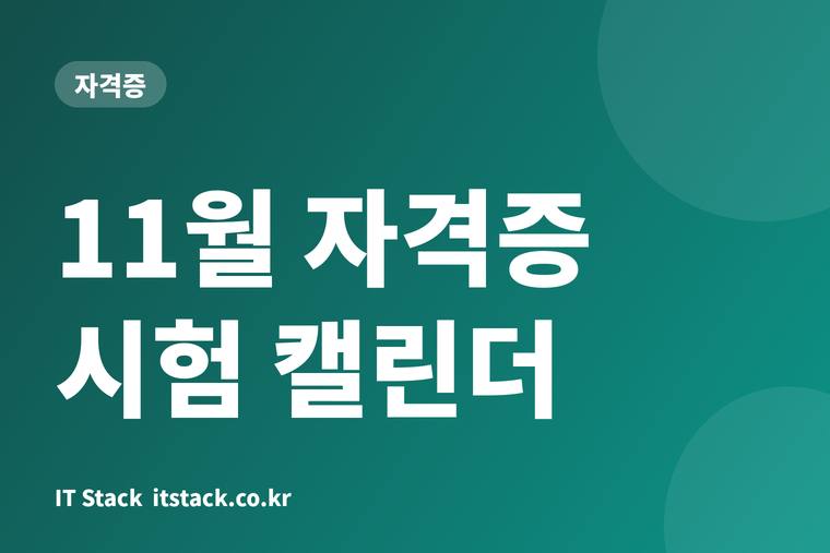 11월 자격증 시험 캘린더