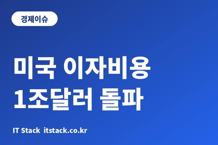미국 정부 이자비용 사상 첫 1조 달러 돌파, 하루 29억 달러를 이자로 쓴 셈