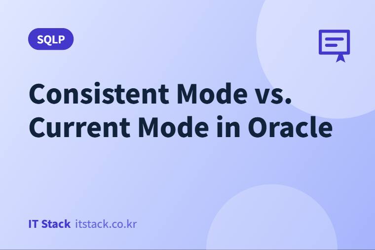 Consistent Mode vs. Current Mode in Oracle