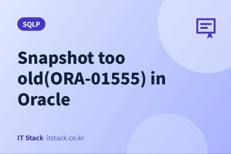 Snapshot too old(ORA-01555) in Oracle
